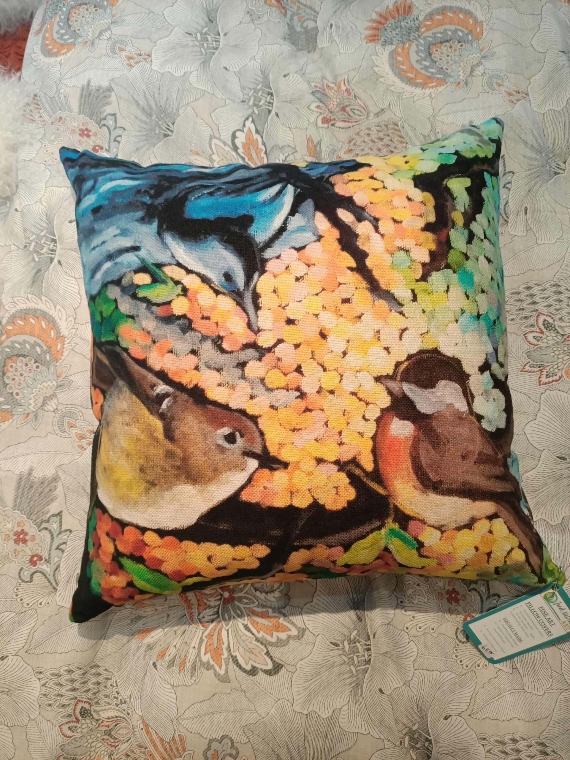songbirds art pillow