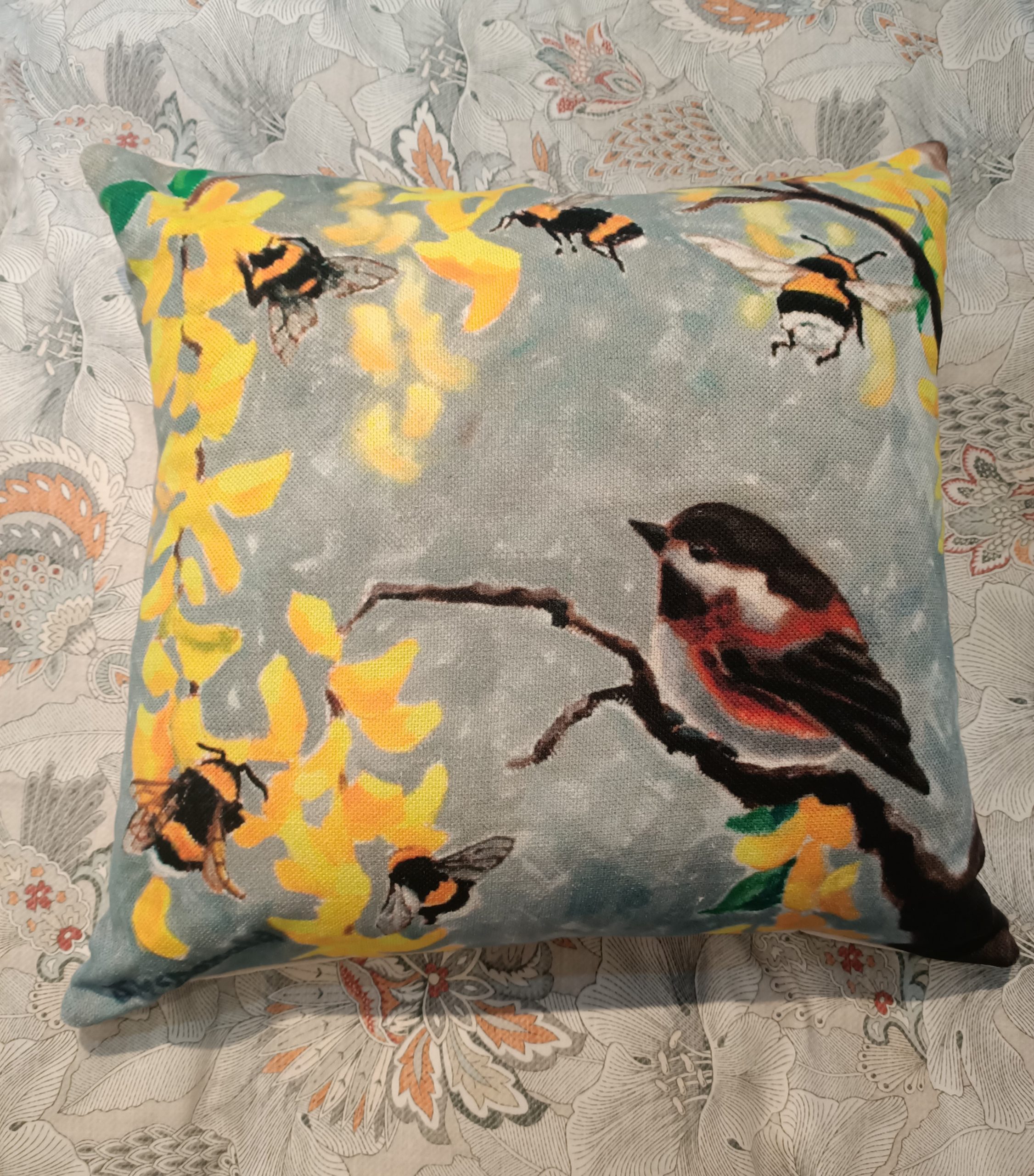 song birds art pillow janet mcdonald