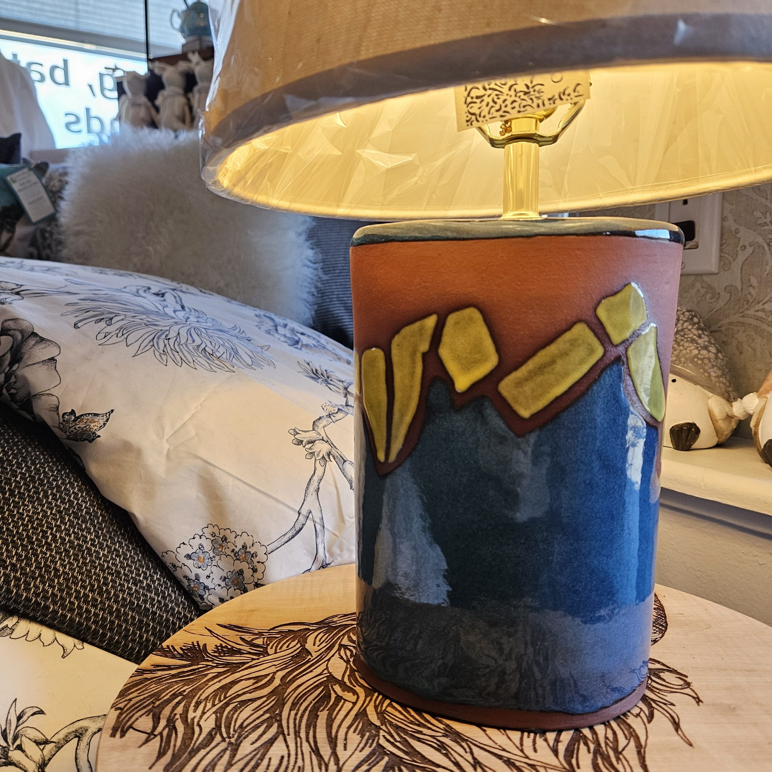 bedside lamp pottery local artist