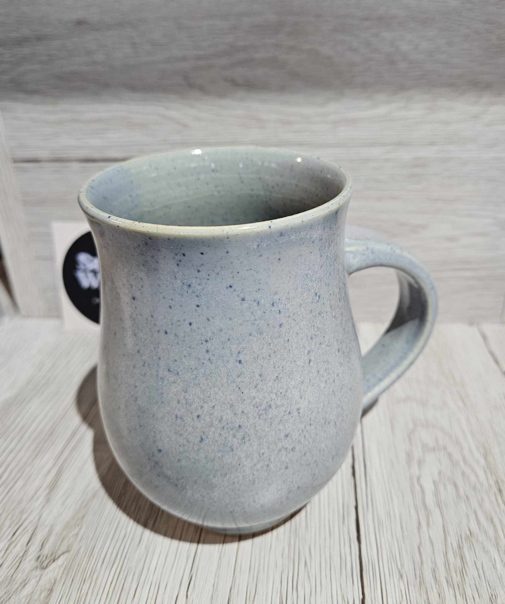 Light blue speckle glaze mug sarah wilson
